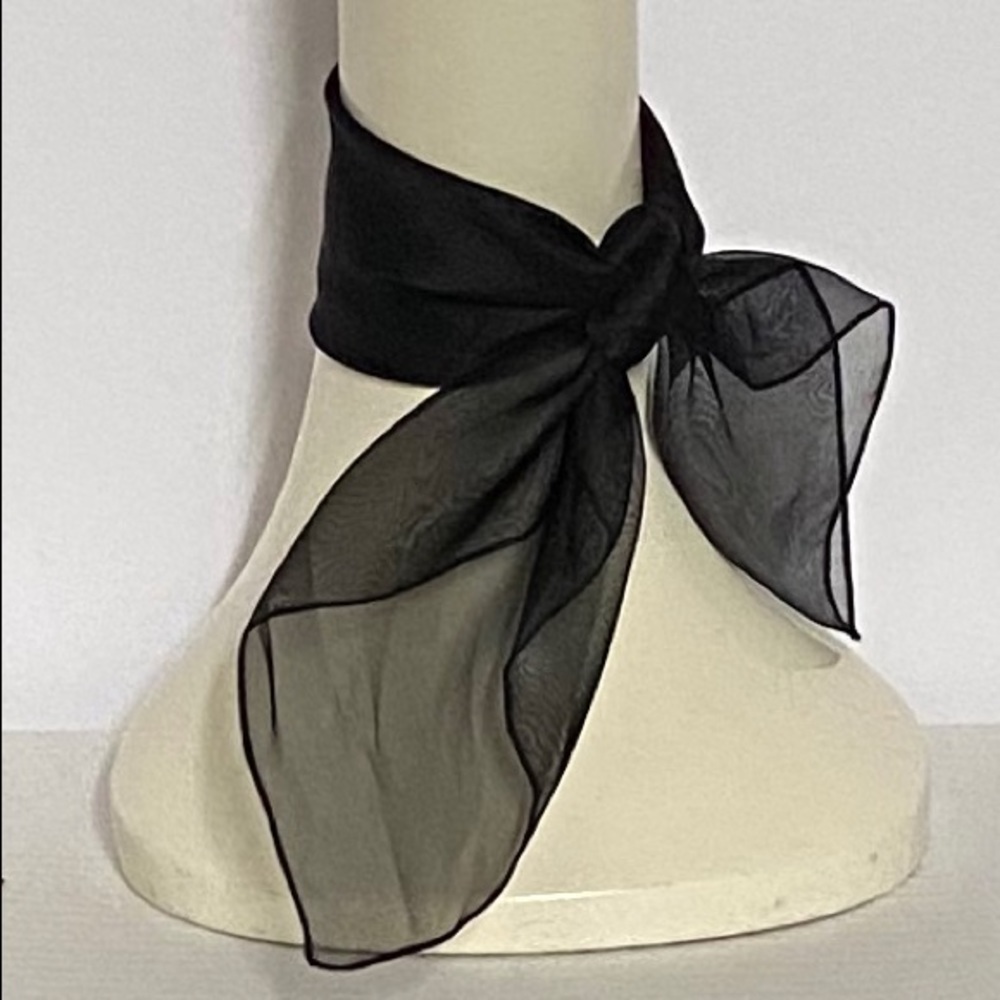 Black Chiffon Neck Scarf